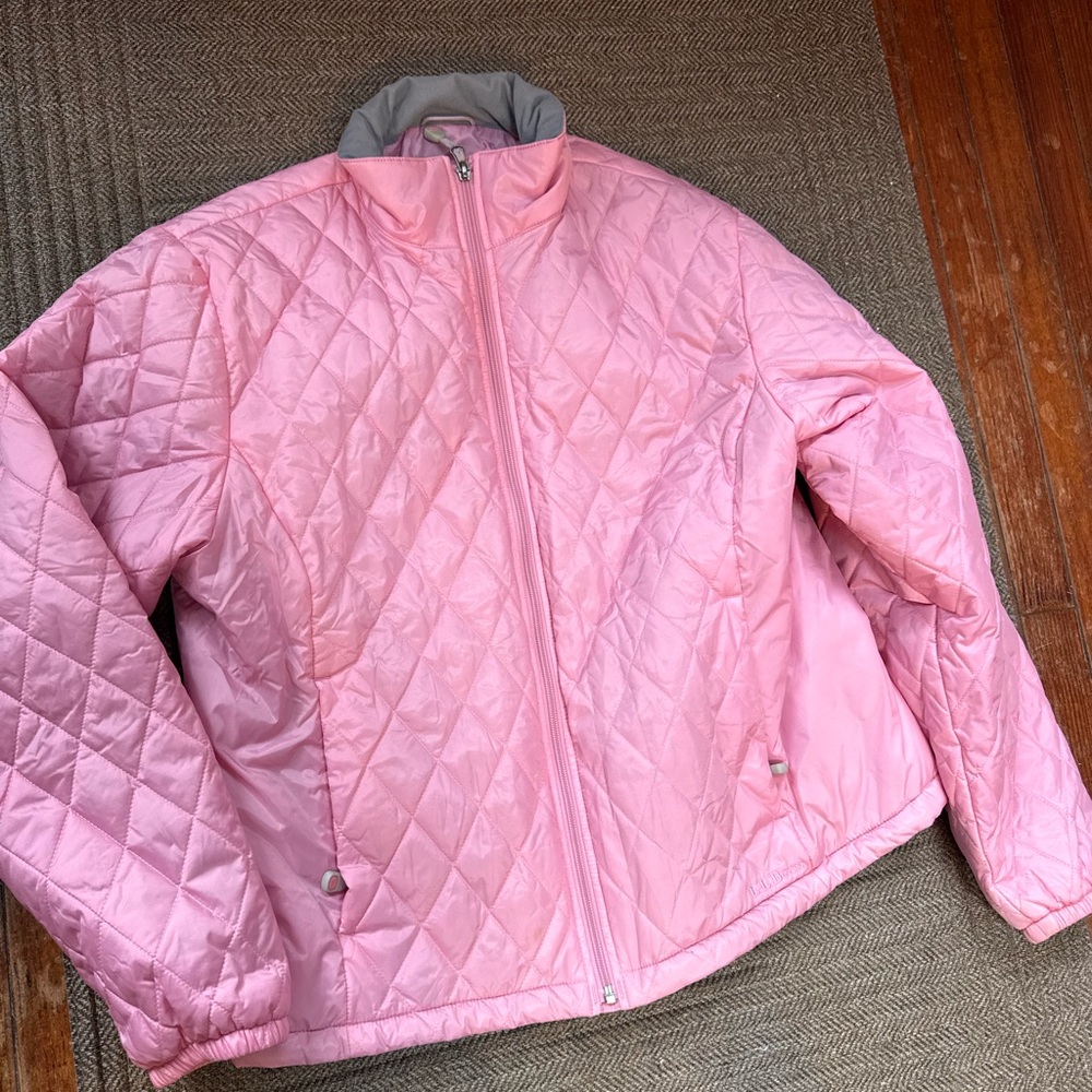 L.L. Bean Pink Quilted Puffer Jacket size large